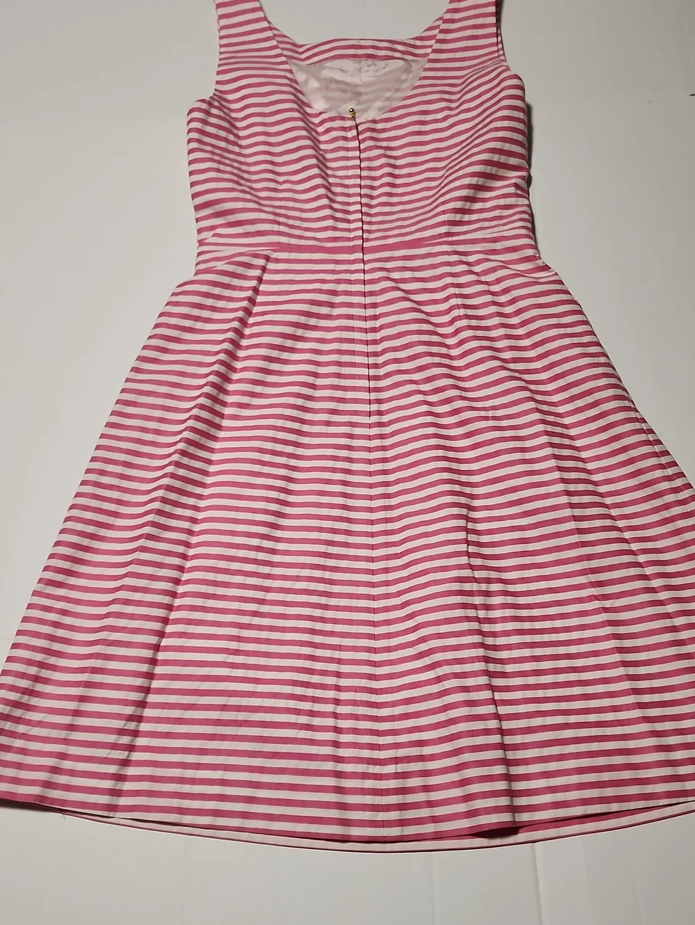 Kate Spade Jillian Candy Pink and White Striped Bow-Front Dress